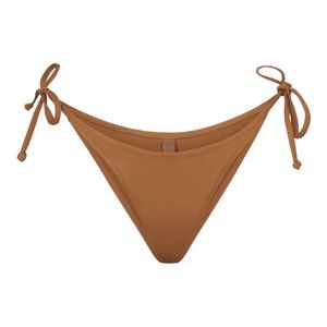 SKIMS NWT SWIM dipped tie bottoms- Almond